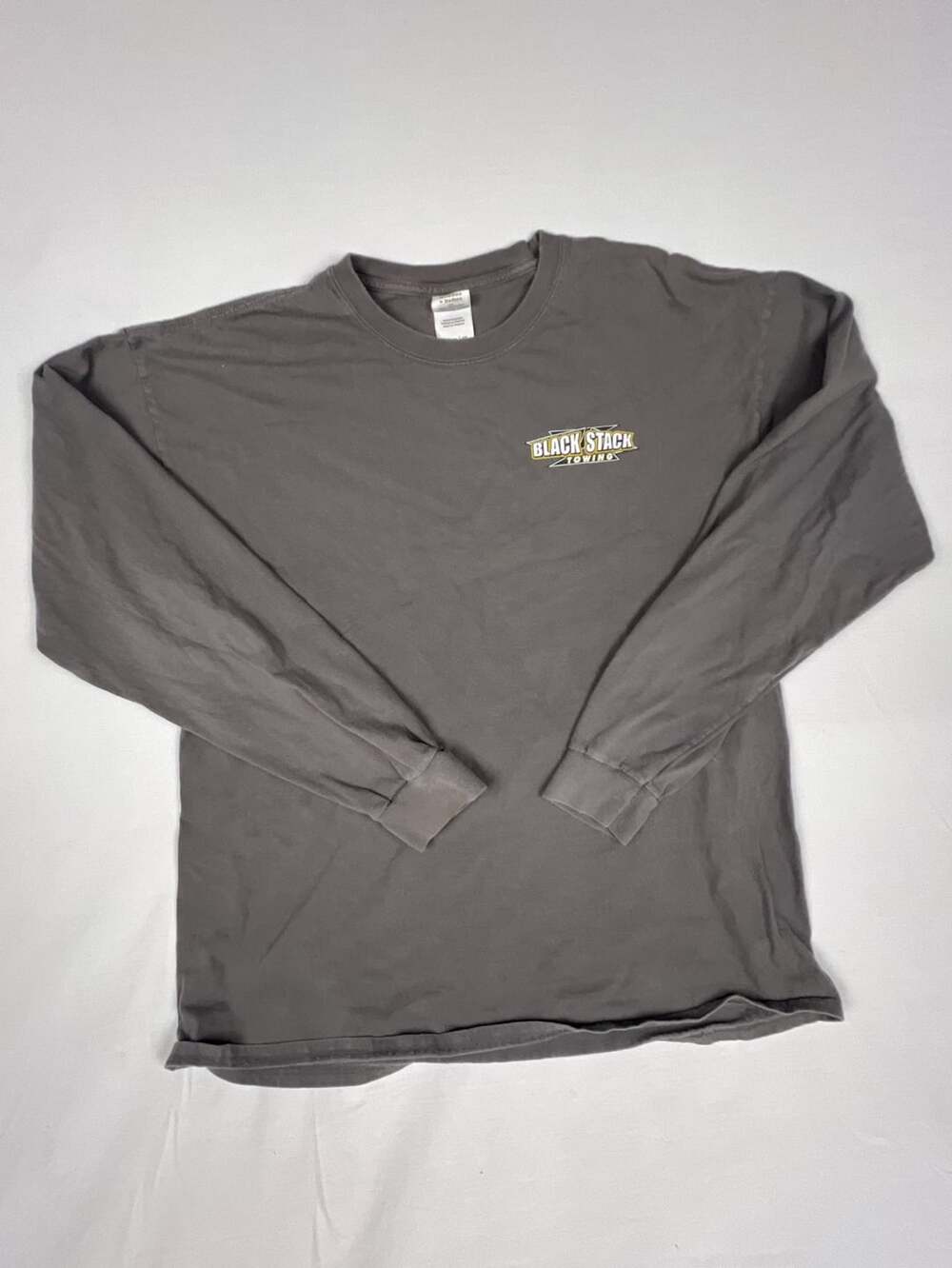 Gildan Black Stack Towing Long Sleeve Size XL Gray